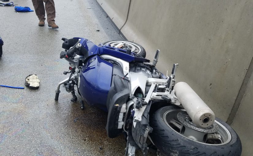 Image of Motorcycle Crash from a Bohn Body Armor Customer - picture of bike