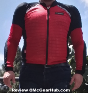 Picture of Roy wearing the Bohn Armor Red and Black Airtex Armored Riding Shirt
