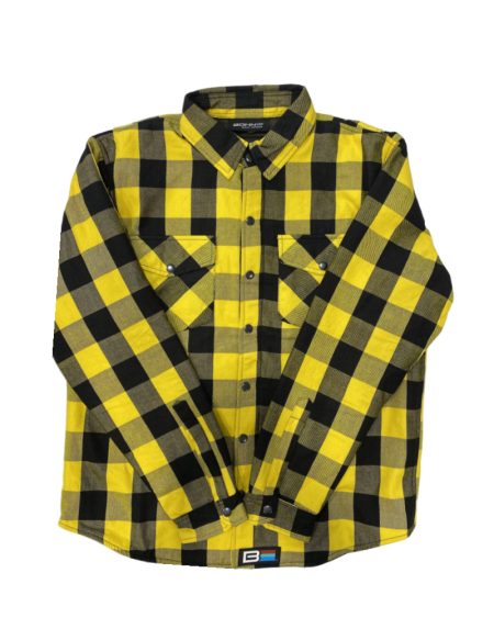 Motorcycle Flannel, Yellow and Black Plaid
