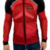 Mesh Motorcycle Shirt with Chest Armor - Red2-Max-Quality