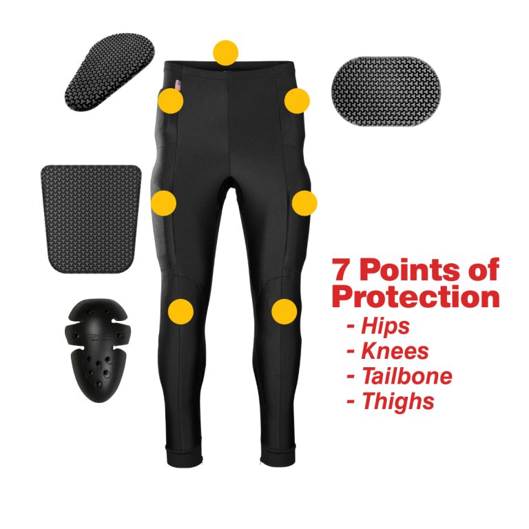 Armored Baselayer Pants Dual-Sport Motorcycle for hips and knees