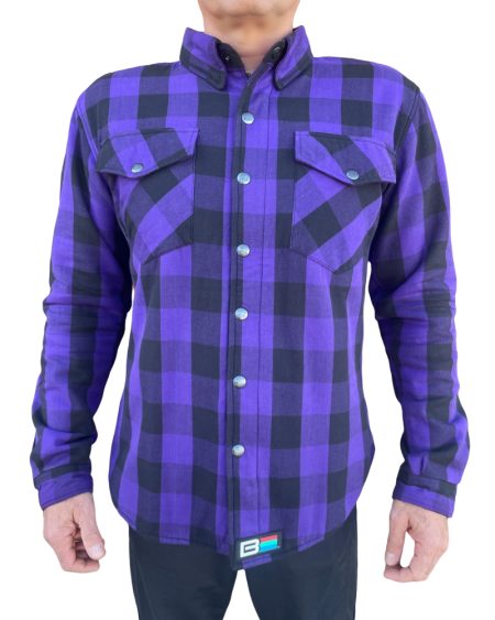 Bohn Body Armor Armored Riding Flannel Purple - front2-Max-Quality