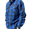 Blue Armored Motorcycle Flannel Folded - front4